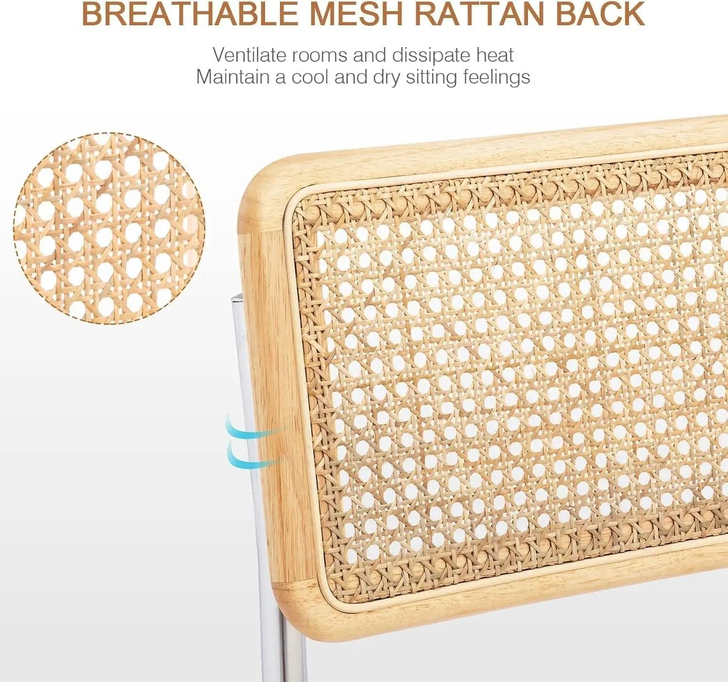 Modern Rattan Bar Stools Set of Two for Kitchens from PriceLows™