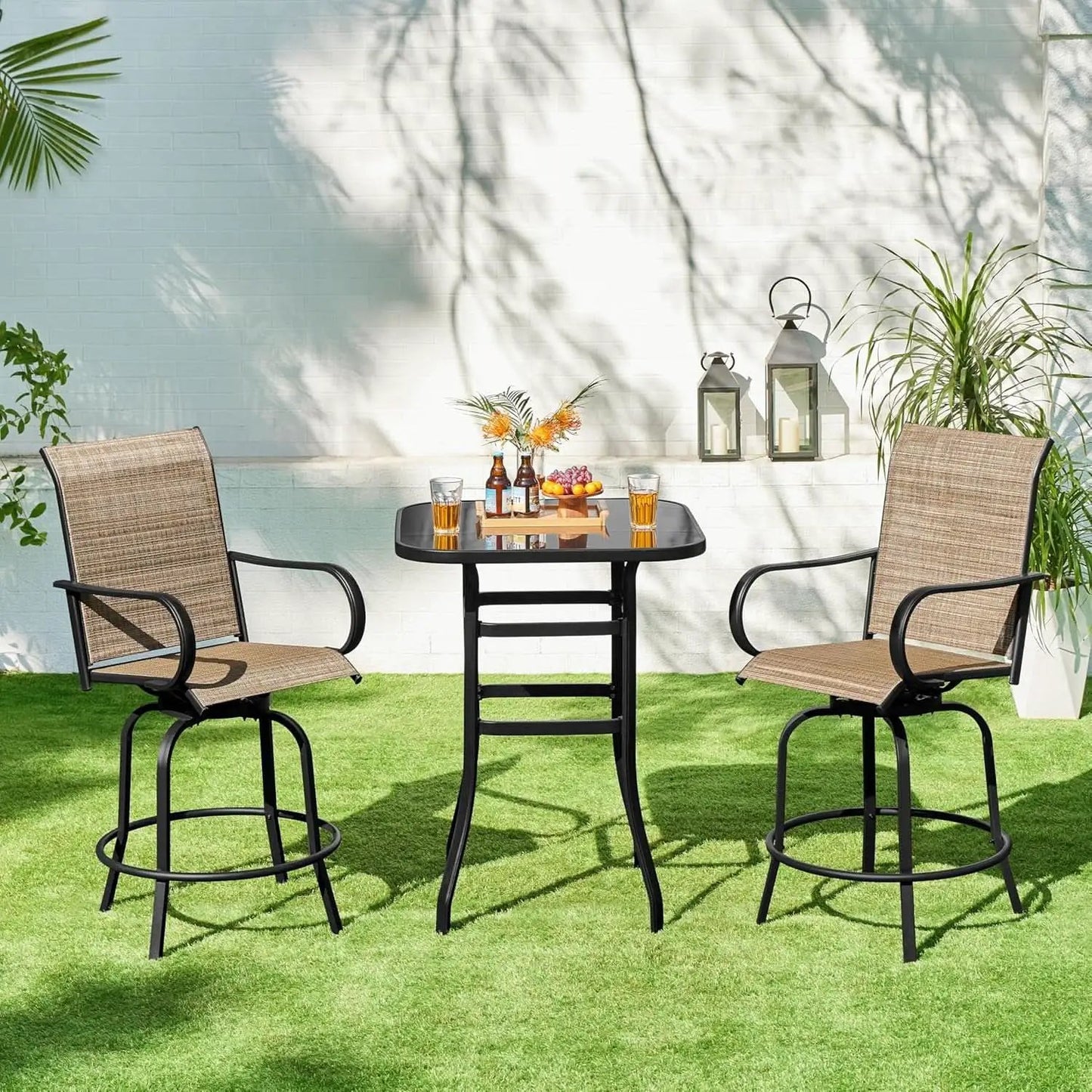 Outdoor Swivel Barstools Set of Four for Comfort from PriceLows™