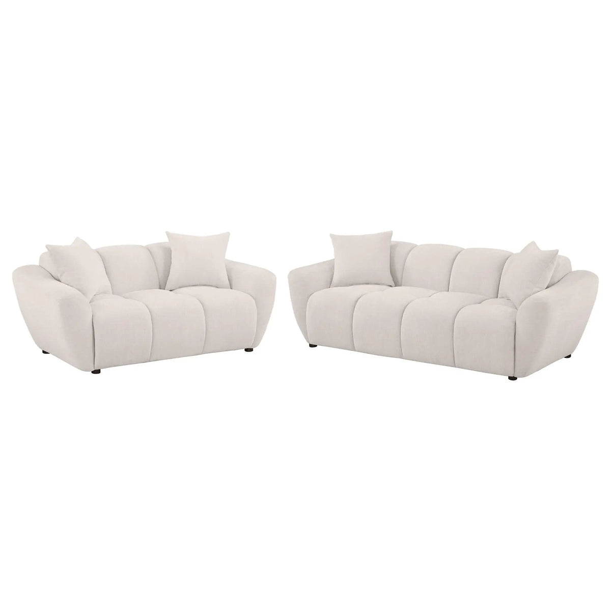 Destino 2-piece Chenille Splayed Arm Sofa Set Greige | 2-Piece Set | Chenille | Living Room