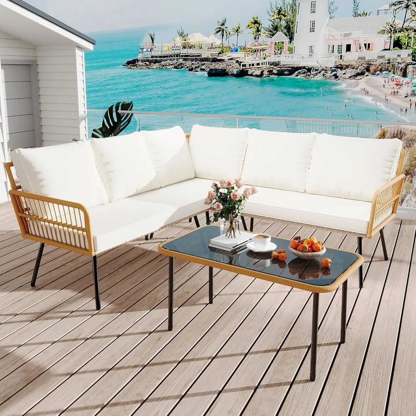 Wicker Patio Furniture Set with Cushions for Outdoor from PriceLows™
