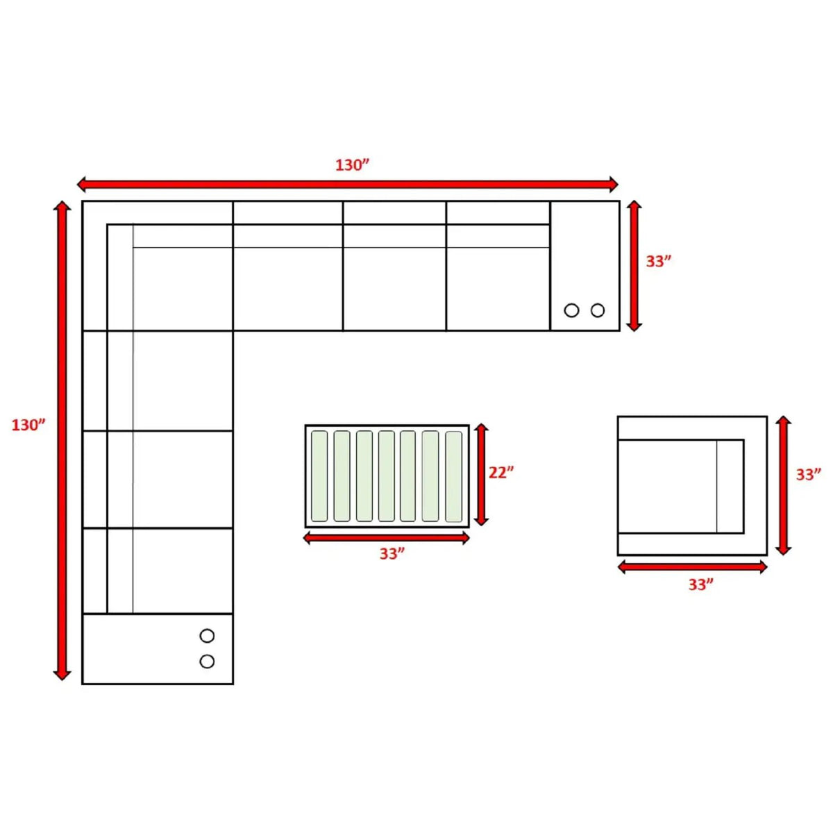 Patio Rattan Sectional Set | Half-Round HDPE Wicker | Rustproof Aluminum Frame | Fully Assembled
