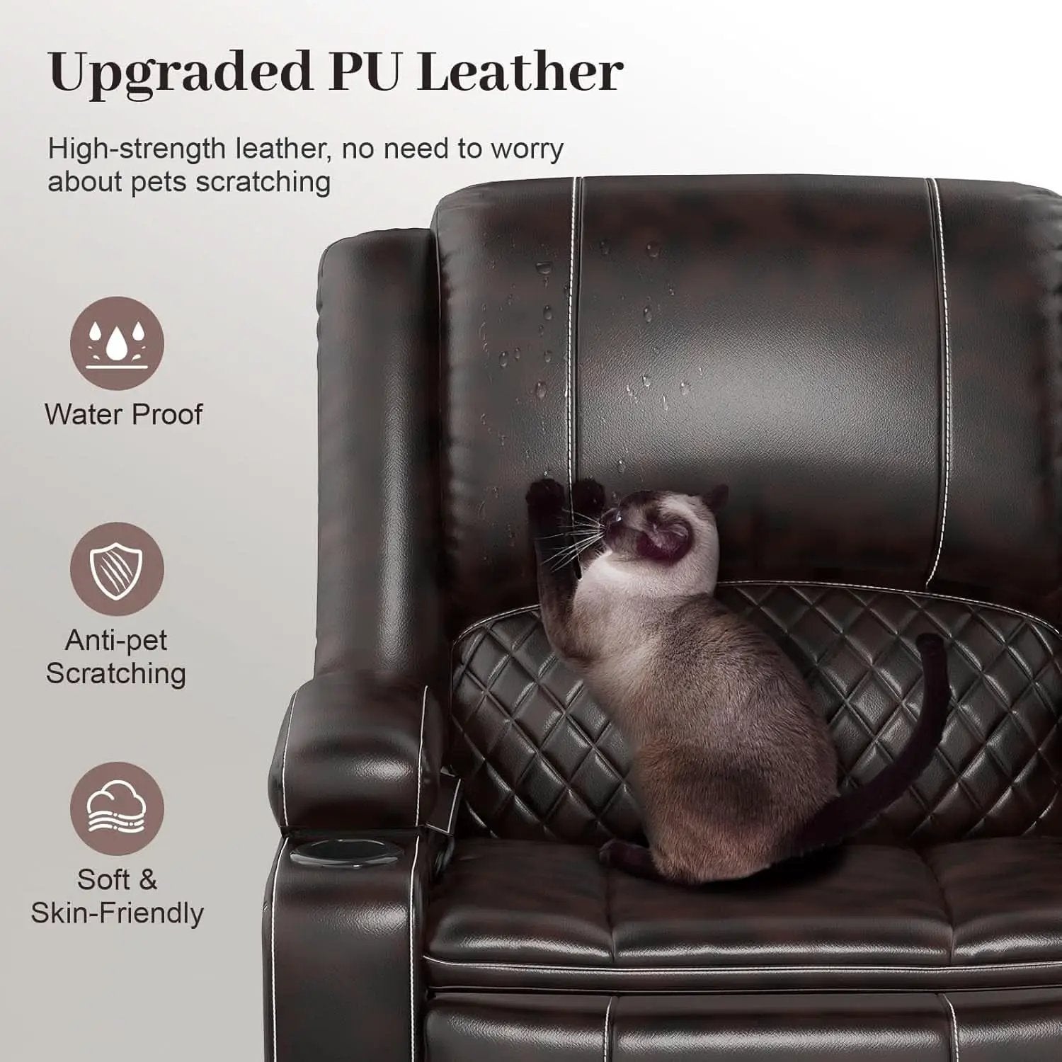 Grey Leather Reclining Loveseat Set With Console And Chairs from PriceLows™