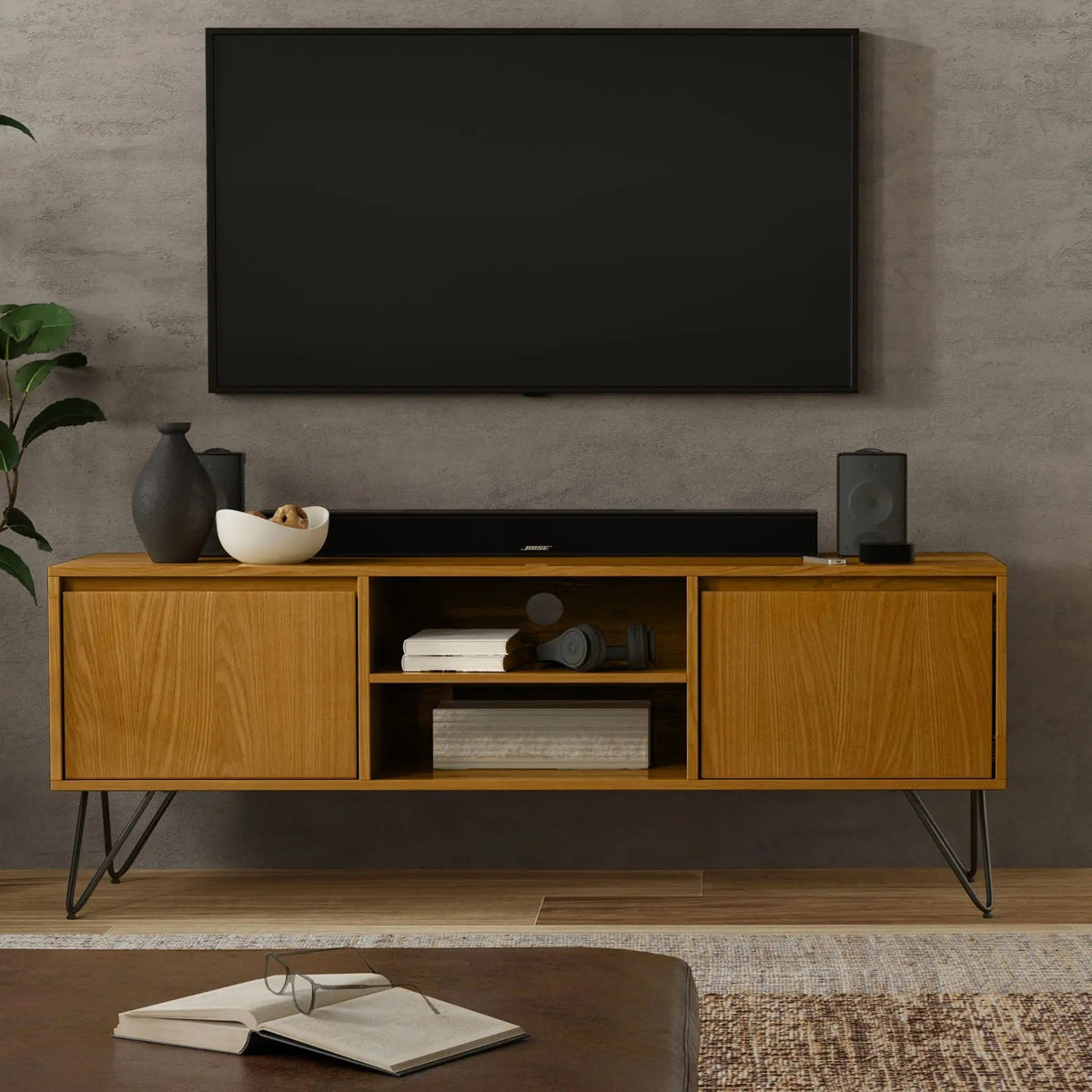 Hunter Handcrafted TV Media Stand | 3 Pieces | Iron & Metal | Living Room