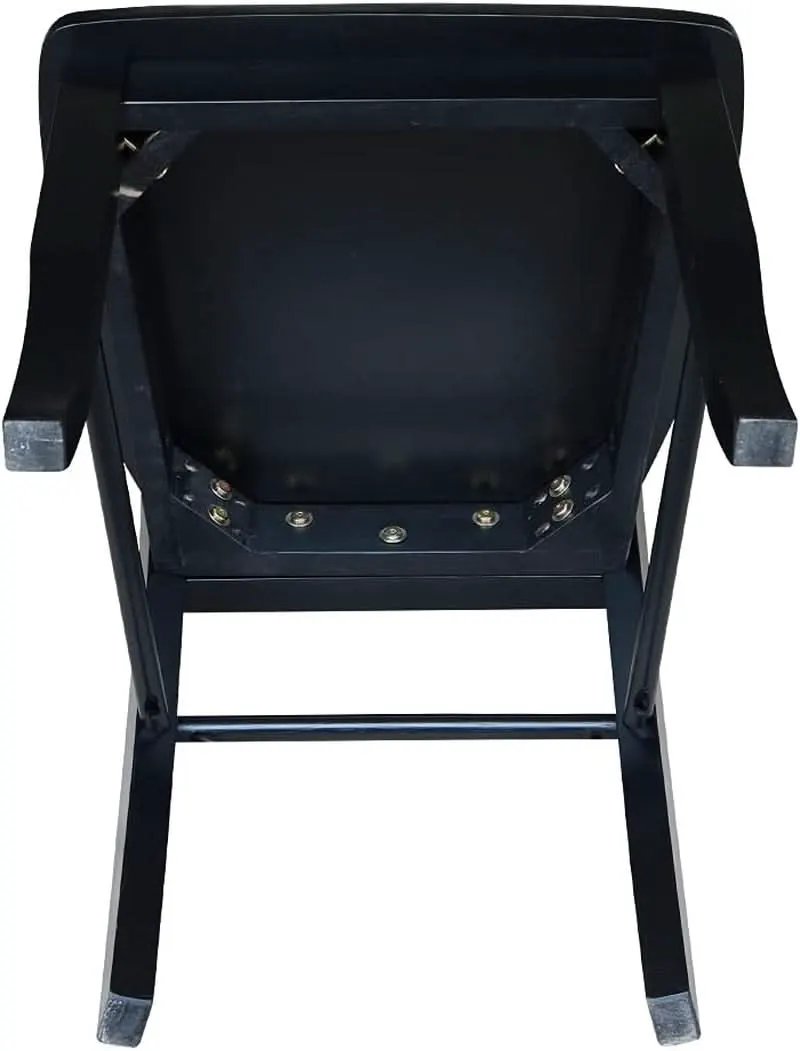 Set Of 2 Black Madrid Ladderback Dining Chairs For Kitchen