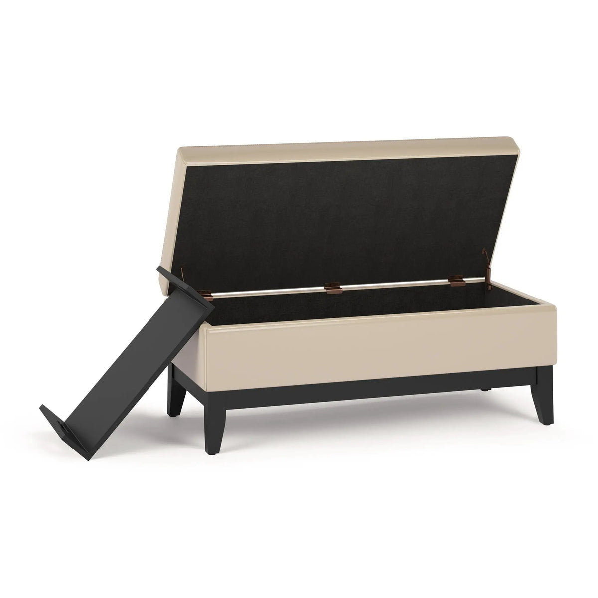 Oregon Contemporary Storage Ottoman Bench | Serving Tray | Lift Open Lid | Child Safety Hinge