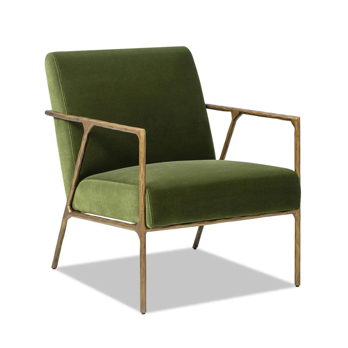 Aerin Hammered Brass Upholstered Accent Arm Chair | 2 Pieces | Iron & Metal | Living Room