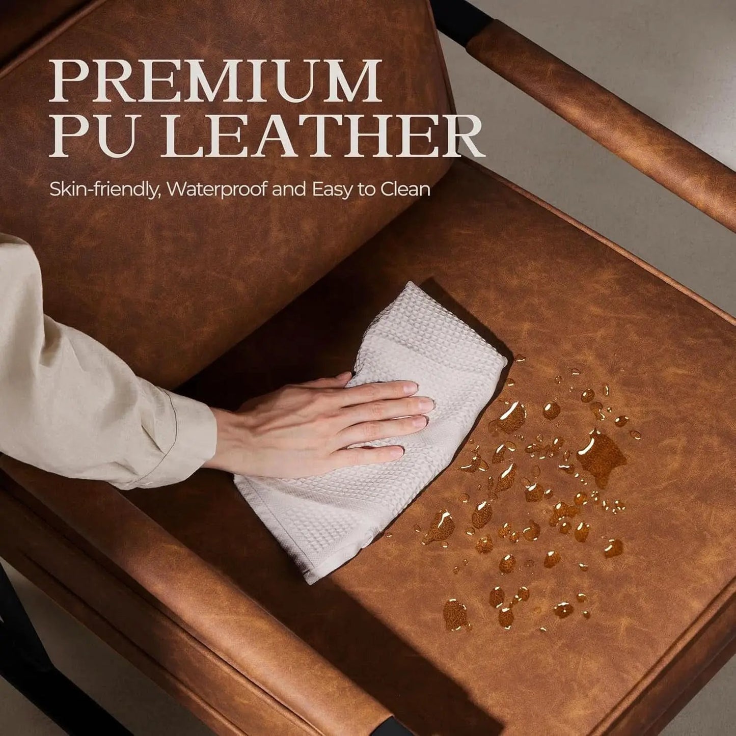 Luxurious PU Leather Armchair Set Ultrasoft Chestnut from PriceLows™