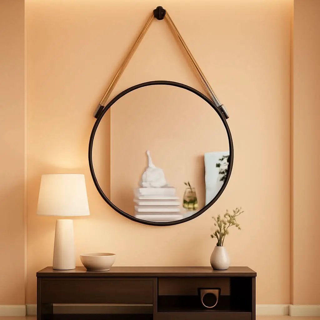 20 Inch Round Hanging Mirror Wall Mounted Classic from PriceLows™