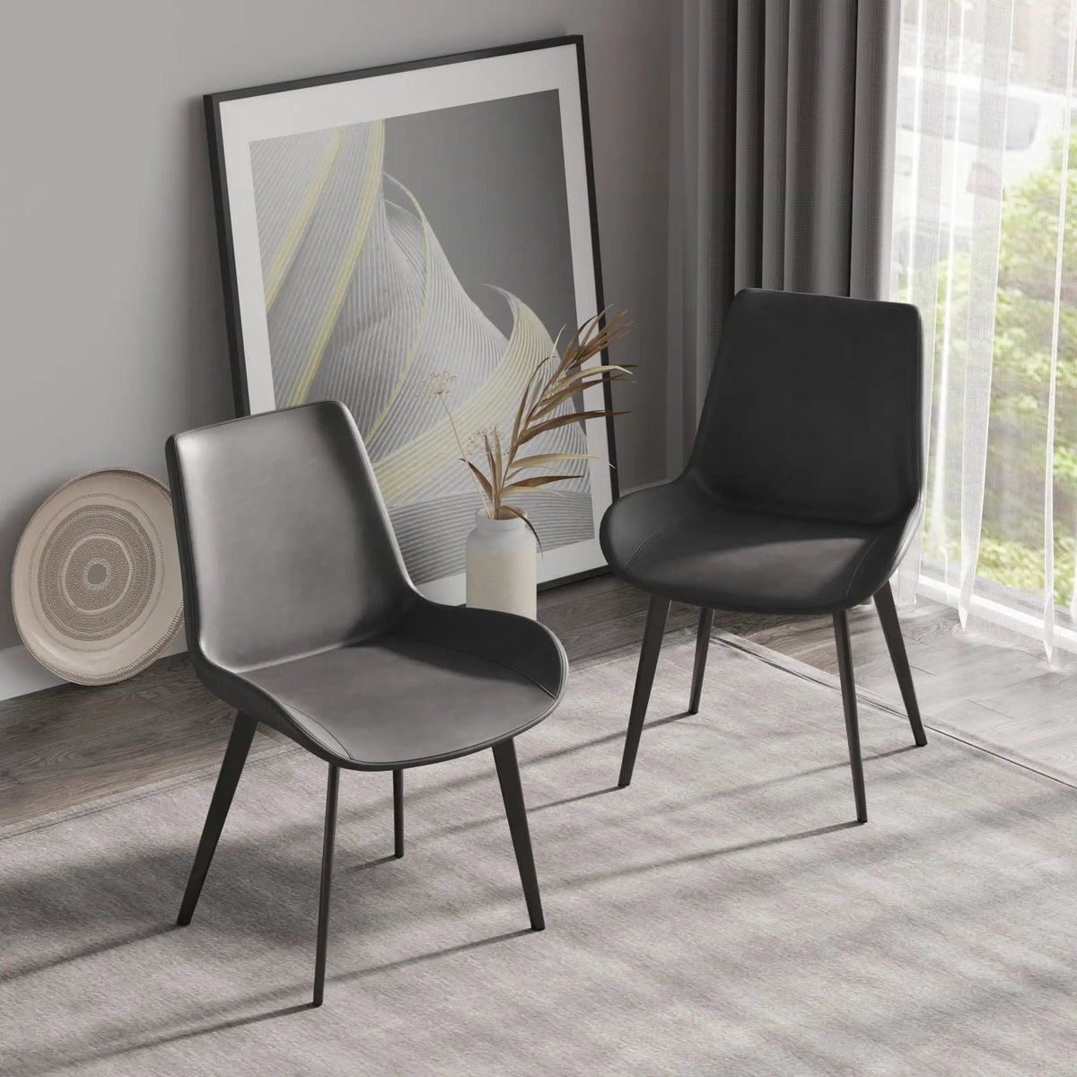 Modern Dining Chairs | Set Of 2 | Metal Legs | Ergonomic Design