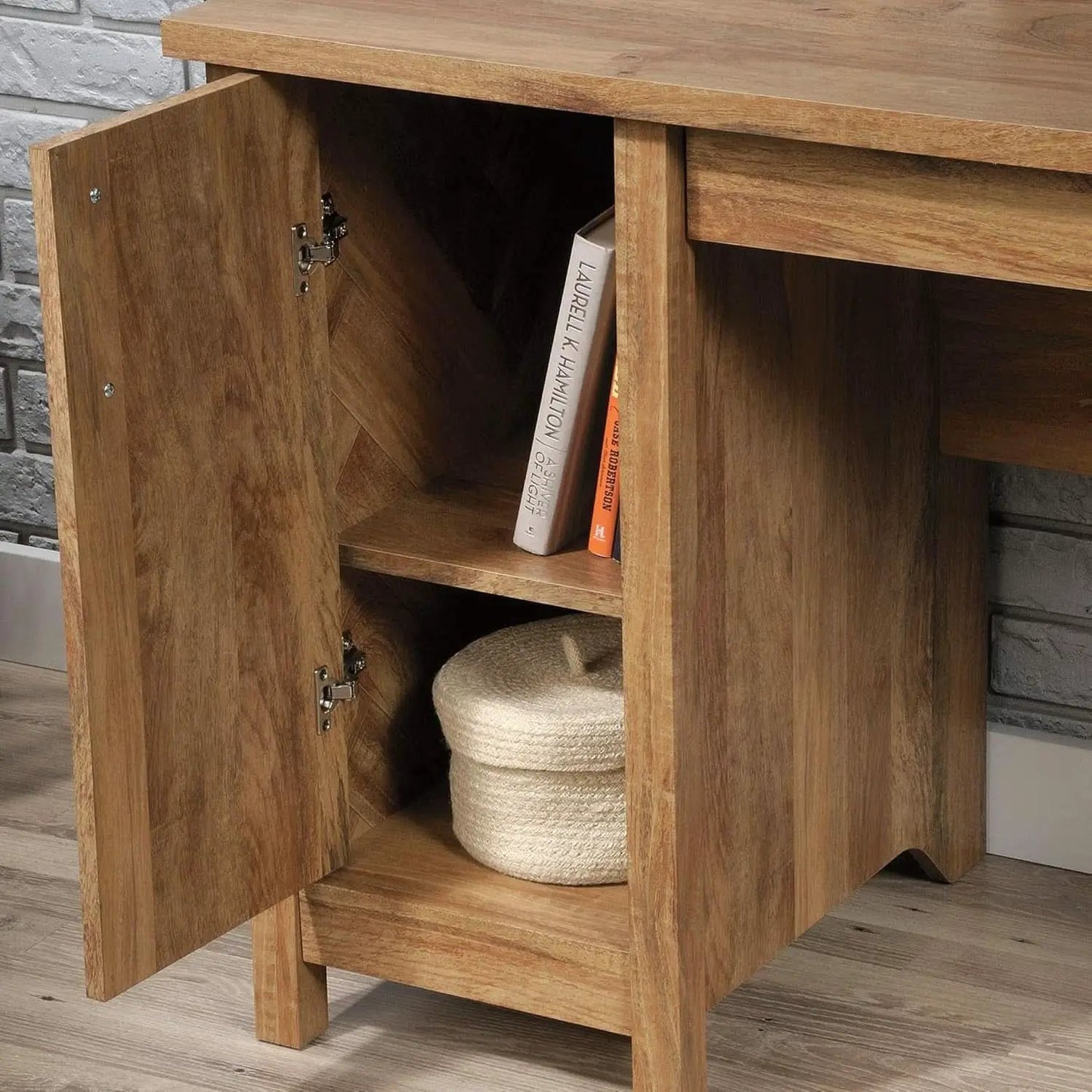 Cannery Bridge Desk Sindoori Mango Featuring Drawers from PriceLows™