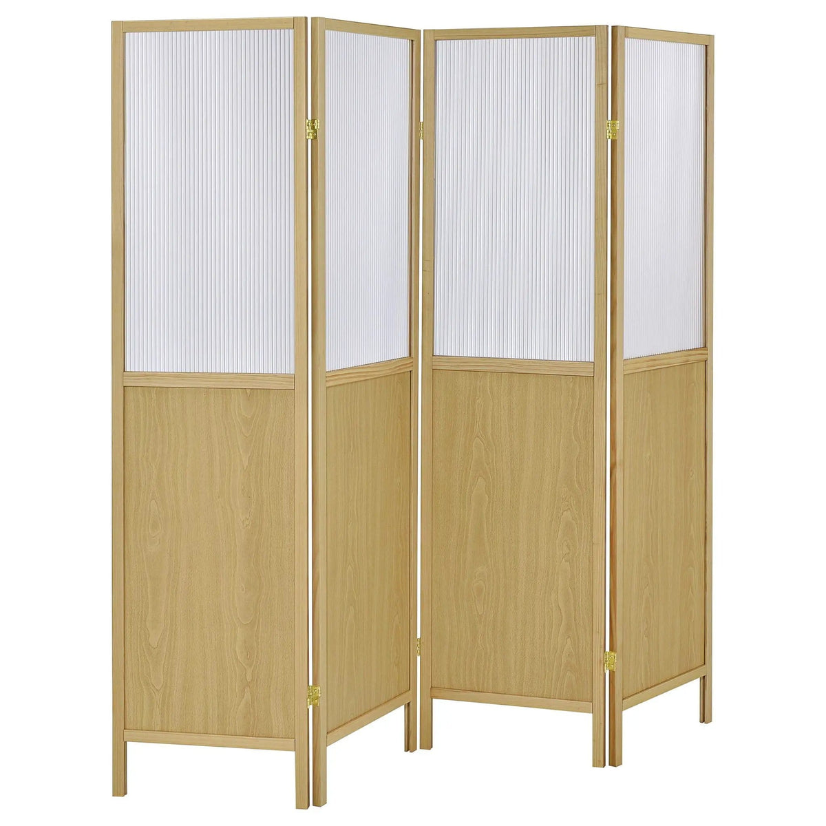 Mattison 4-Panel Room Divider Folding Shoji Screen | 69.5 x 0.75 x 70.25 in | Wood | Natural