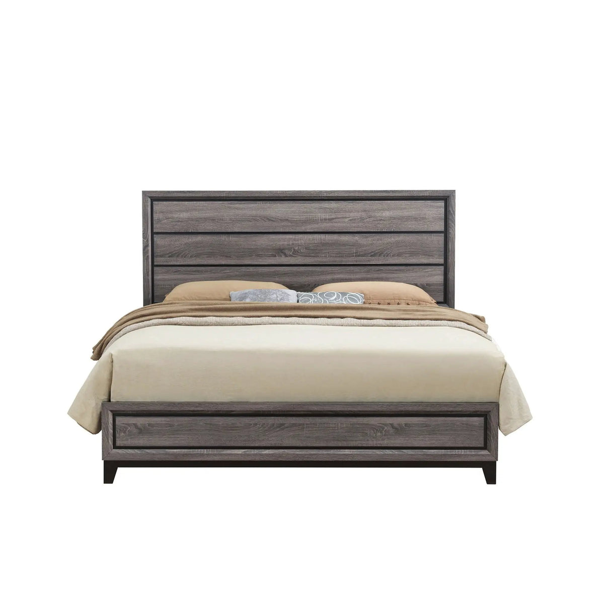 Mirage 5-Piece Bedroom Set | Rubber Wood Construction | Elegant Finish | Slat Design
