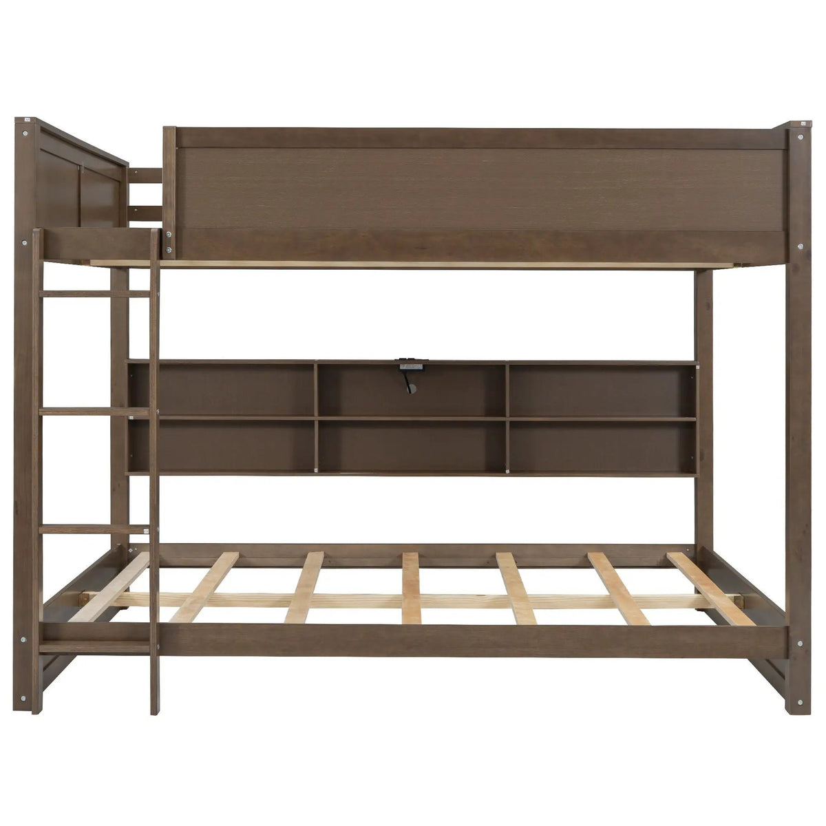 Bunk Bed | Solid Pine Wood | Six Side Cabinets | Dual Usb Ports