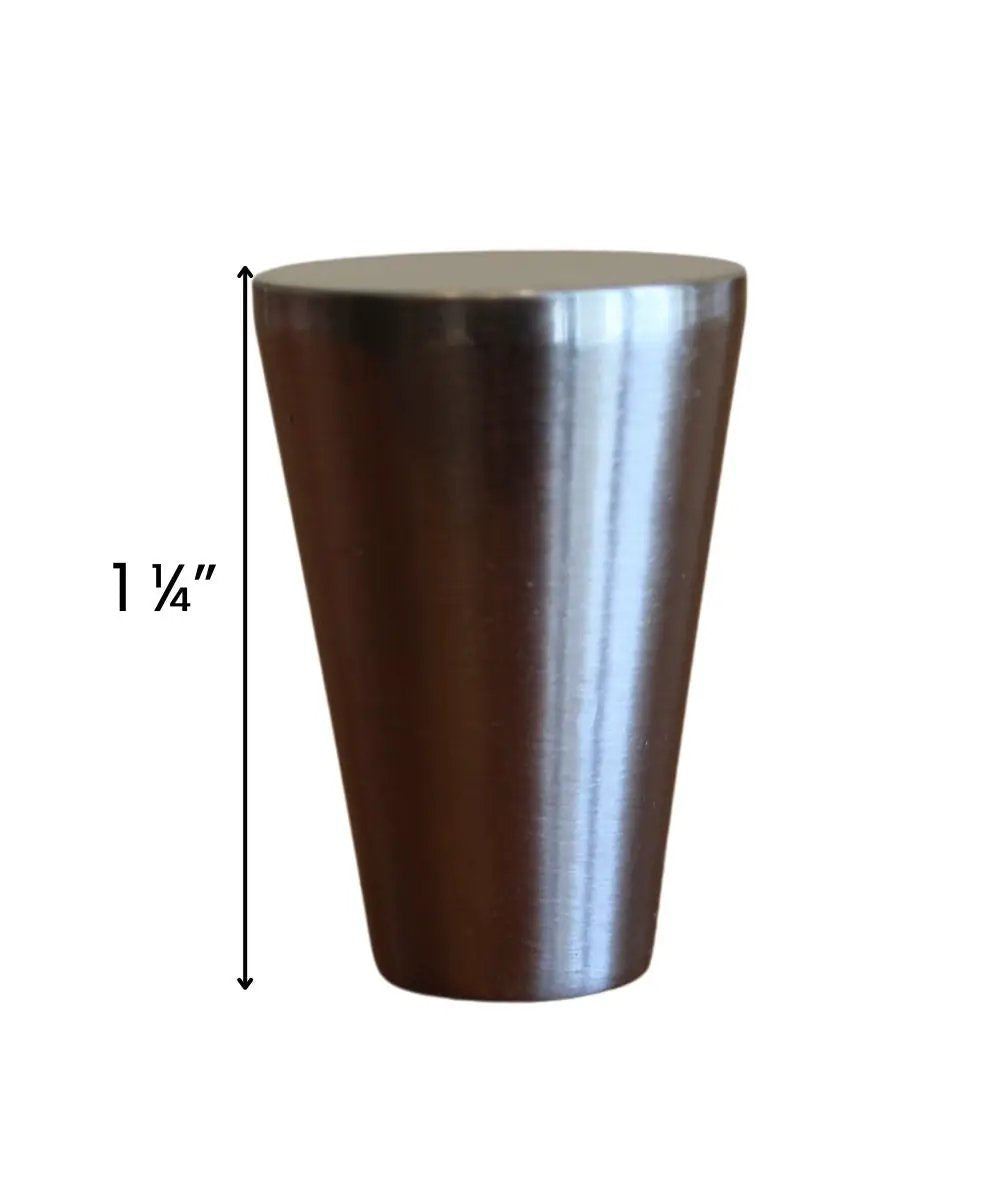 Lamp Finial | Tapered Cone | Polished Nickel | 1.25 Inch Height