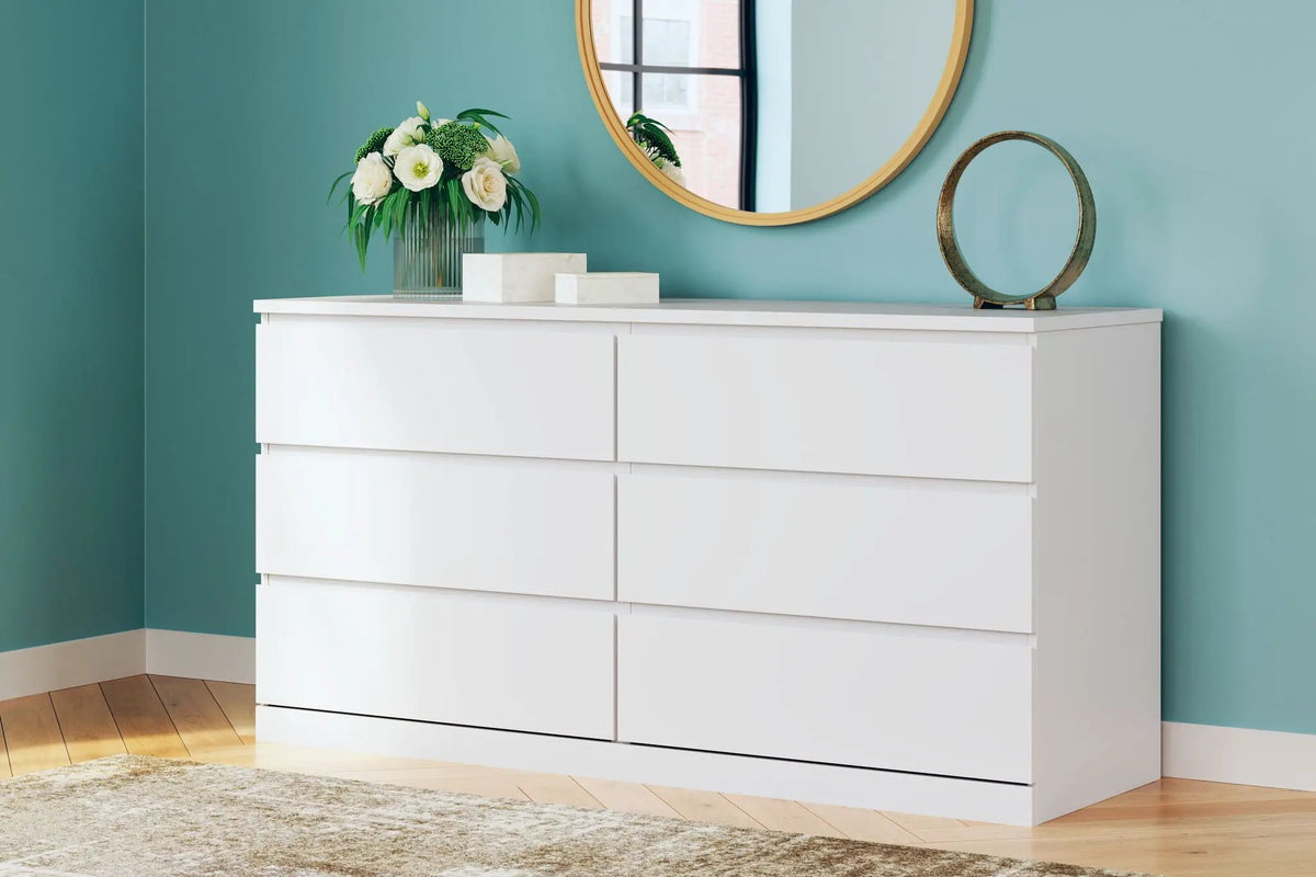 Onita Six Drawer Dresser | 59.76 Inch Width | Minimal Design | Hardware-Less Look