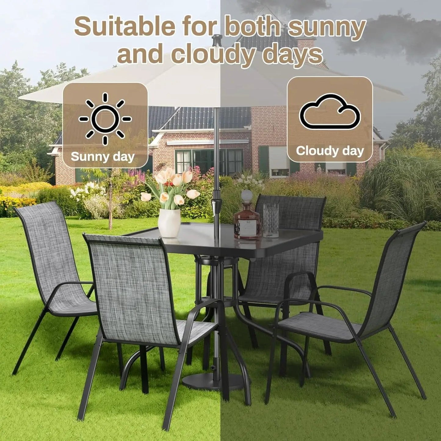 Outdoor Patio Dining Set with Metal Table and Chairs from PriceLows™