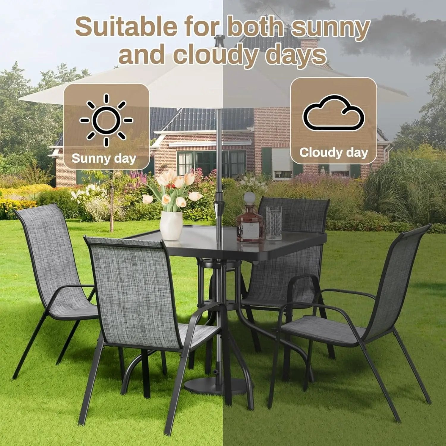 Outdoor Patio Dining Set with Metal Table and Chairs from PriceLows™