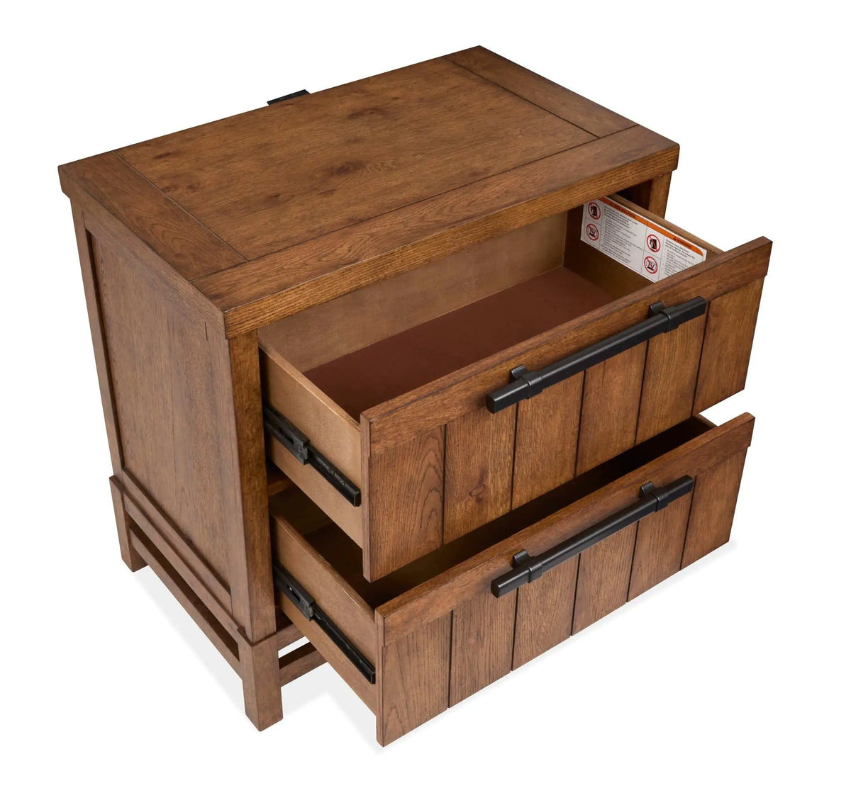 Conway Drawer Nightstand | 17 x 28 x 28 in | Oak Veneer | Honey Wheat