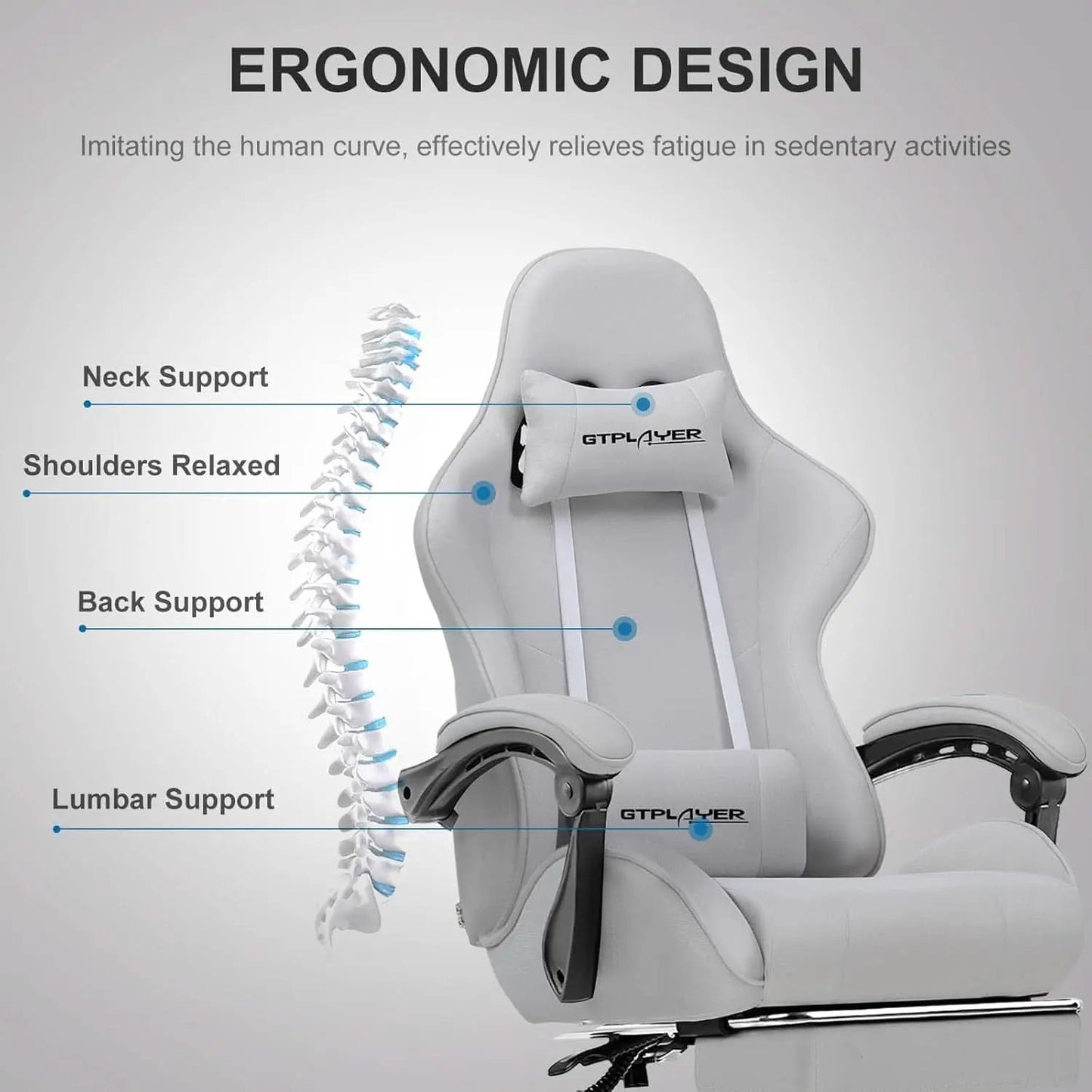Ergonomic Gaming Chair With Footrest And Lumbar Support from PriceLows™