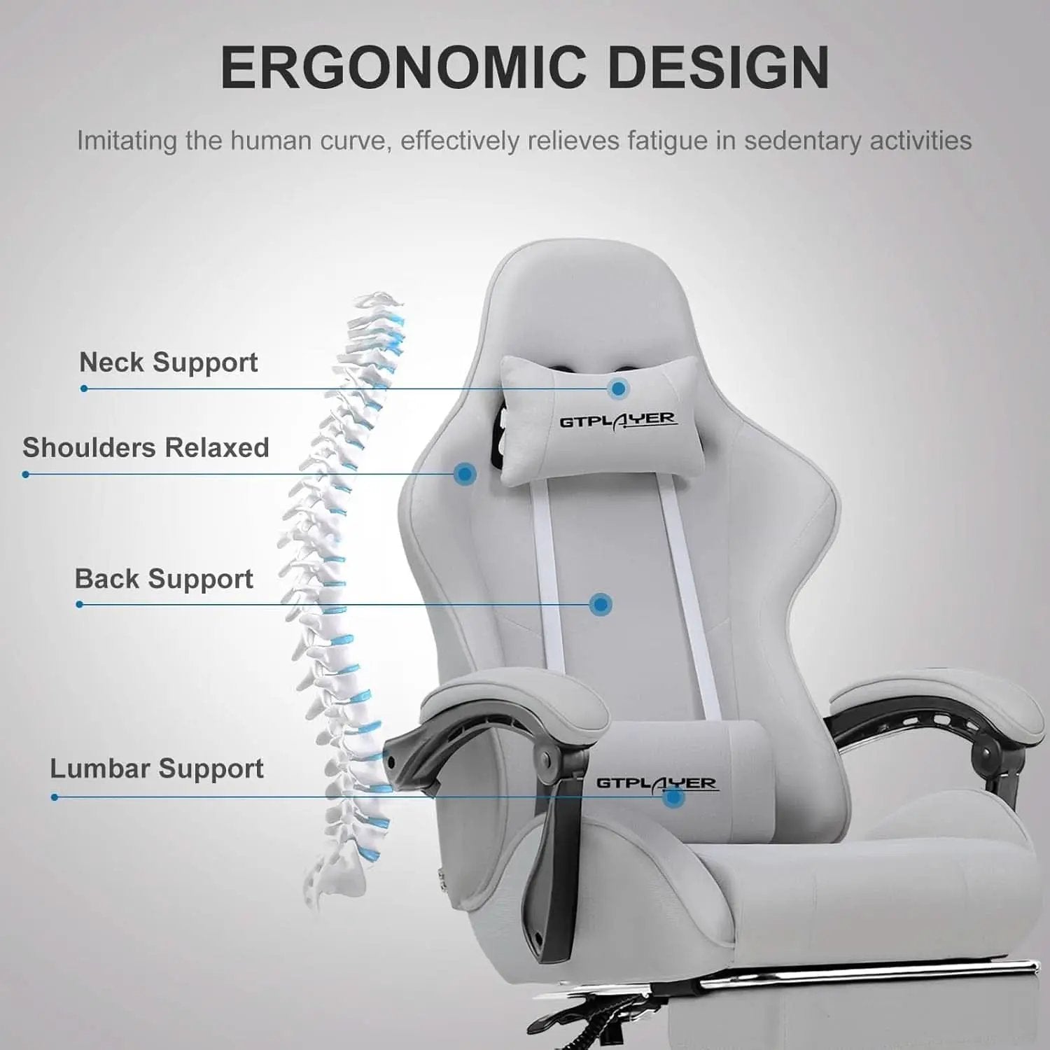 Ergonomic Gaming Chair With Footrest And Lumbar Support from PriceLows™