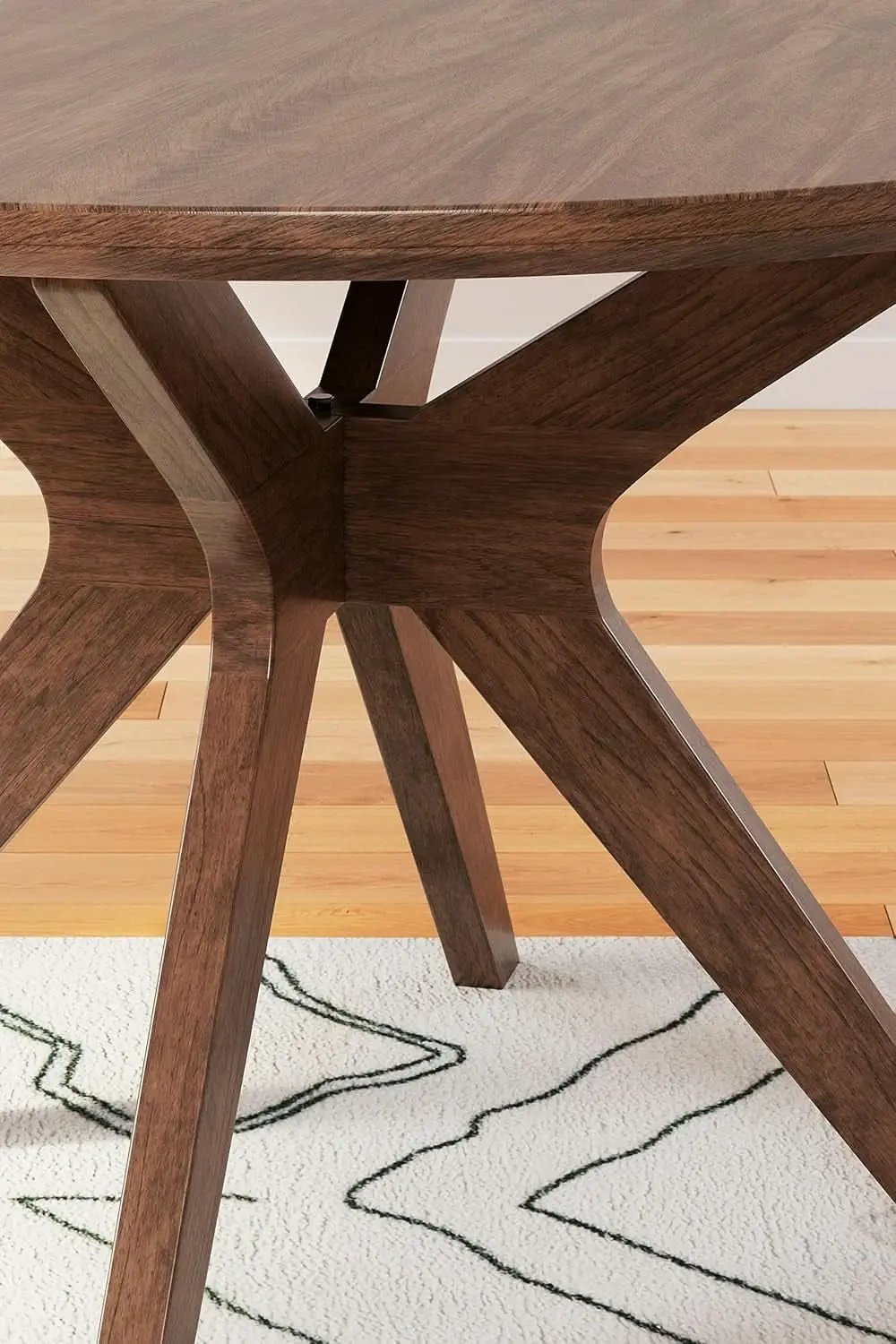 Traditional Round Dining Table Seats 4 Brown Finish from PriceLows™