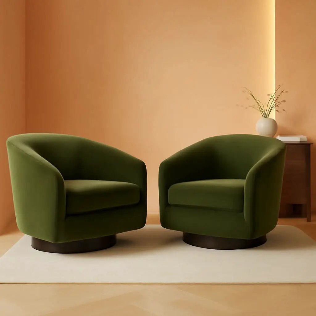 Forest Green Velvet Swivel Accent Chair Collection from PriceLows™