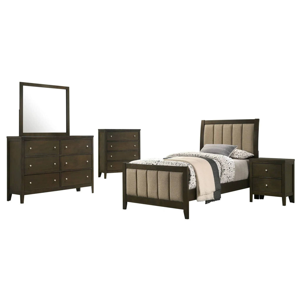 Wilkes 5-piece Twin Bedroom Set Dark Cocoa | 5-Piece Set | Metal | Bedroom