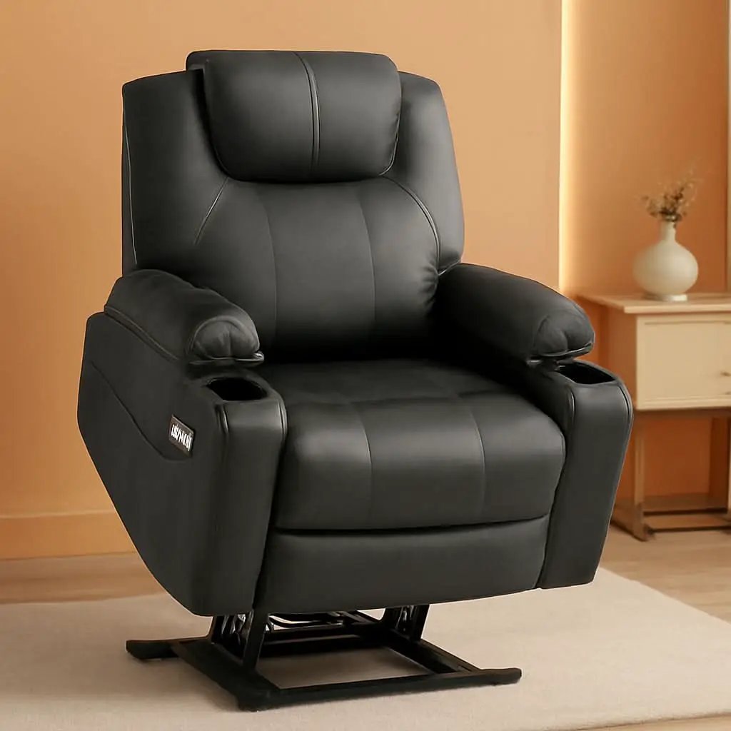 Electric Power Lift Recliner Chair With Massage And Heat Grey Medium from PriceLows™