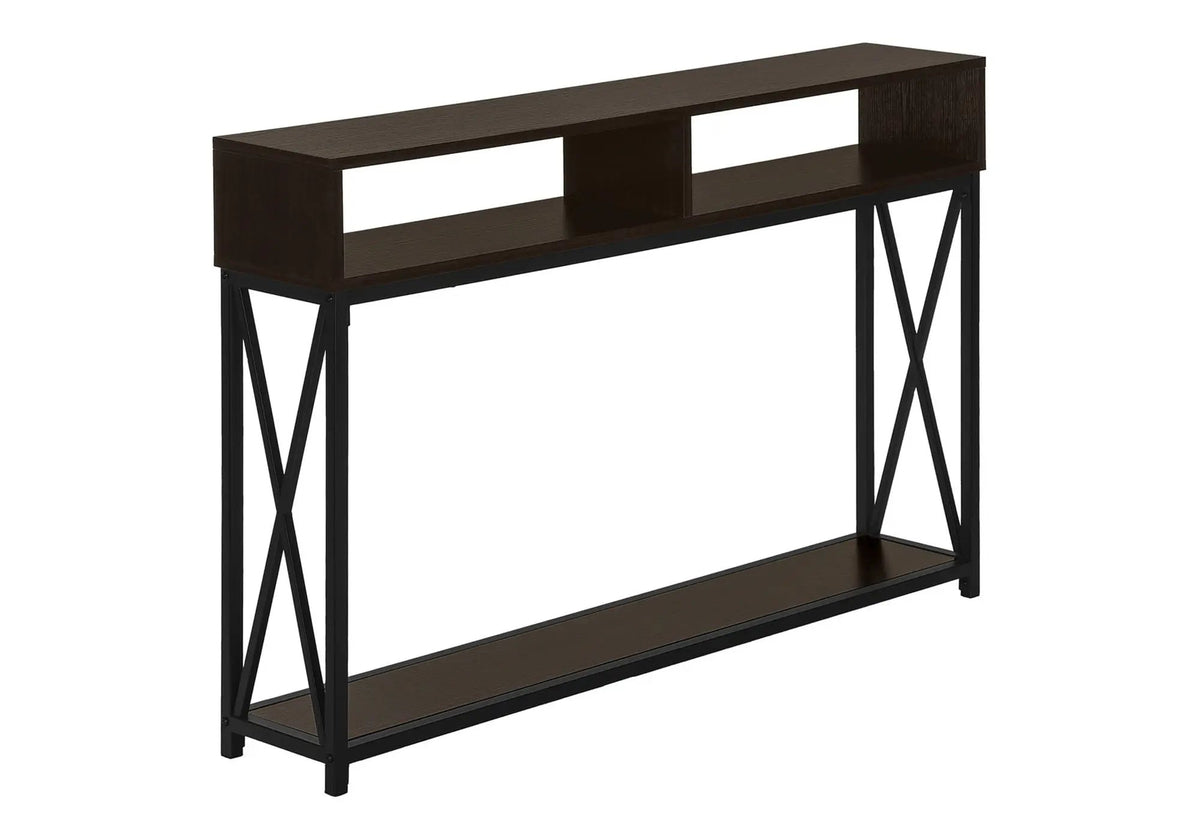 Wood-Look Entryway Console Table | 47.25 Inch Width | Metal X-Frame | Contemporary Design