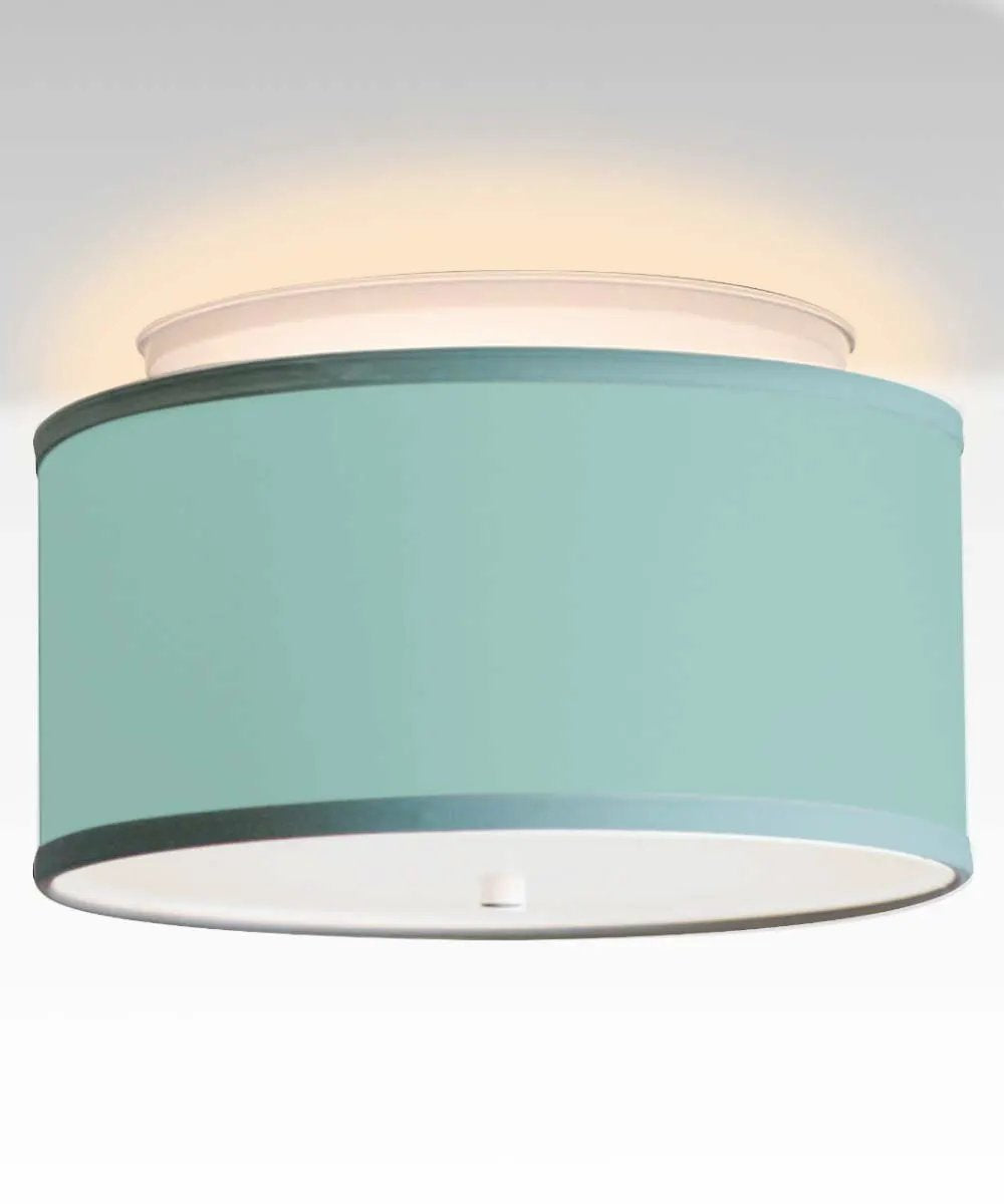 Flush Mount Conversion Kit | 14 Inch Wide | Paradise Blue | Drum Shade