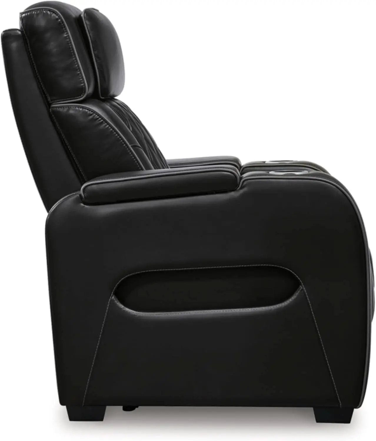 Black Leather Power Recliner With Adjustable Headrest from PriceLows™