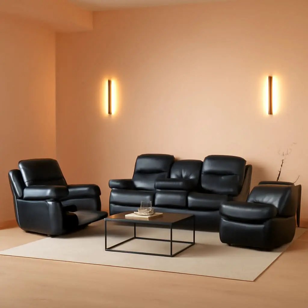 Beverly Fine 3 Piece Recliner Living Room Set Faux Leather from PriceLows™
