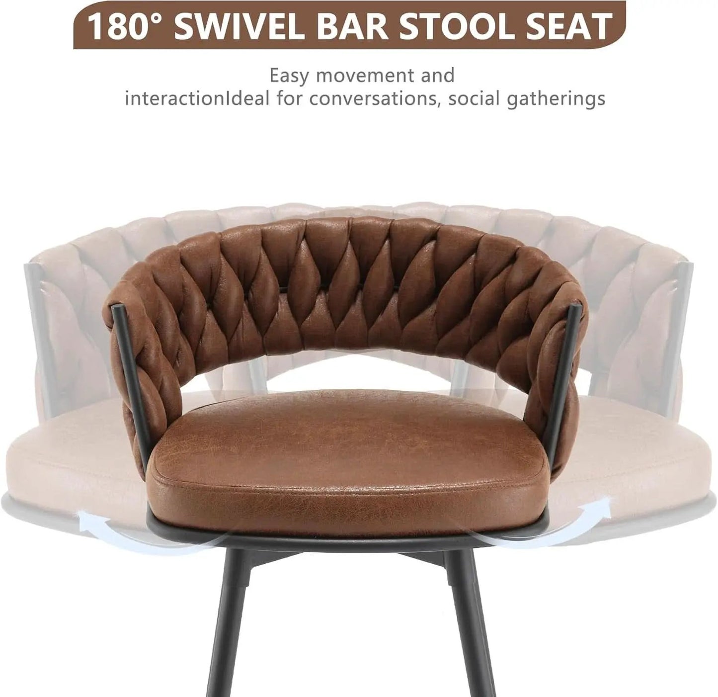 26 Inch Counter Height Bar Stools Set Of 4 With 180 Degree Swivel from PriceLows™
