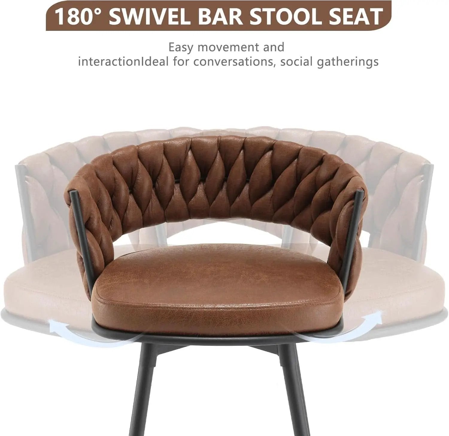26 Inch Counter Height Bar Stools Set Of 4 With 180 Degree Swivel from PriceLows™