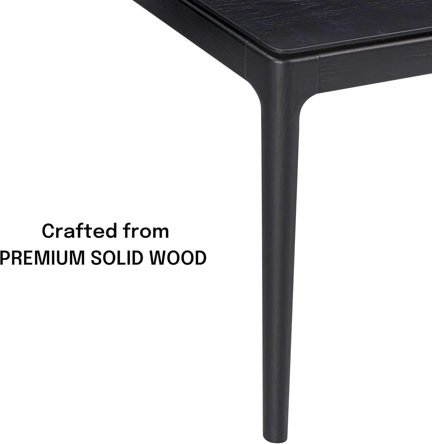 Mingle 55 Inch Modern Rectangular Dinner Table Burnt Black from PriceLows™