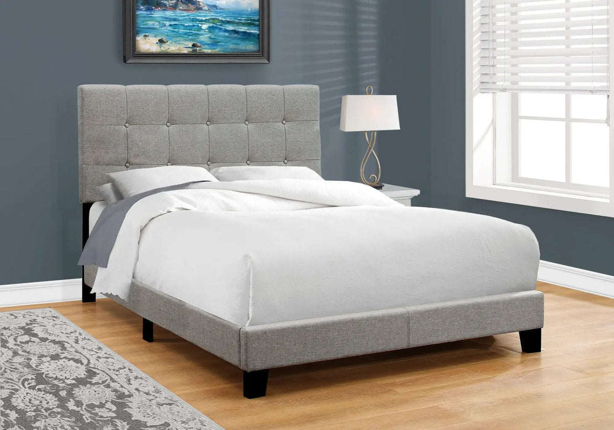 Upholstered Platform Bed Frame | Transitional Style | Frame Only | Thick Foam Padding