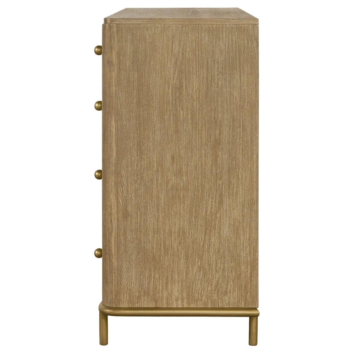 Arini 8-drawer Dresser Sand Wash | 63 x 18 x 37.25 in | Metal & Veneer | Bedroom