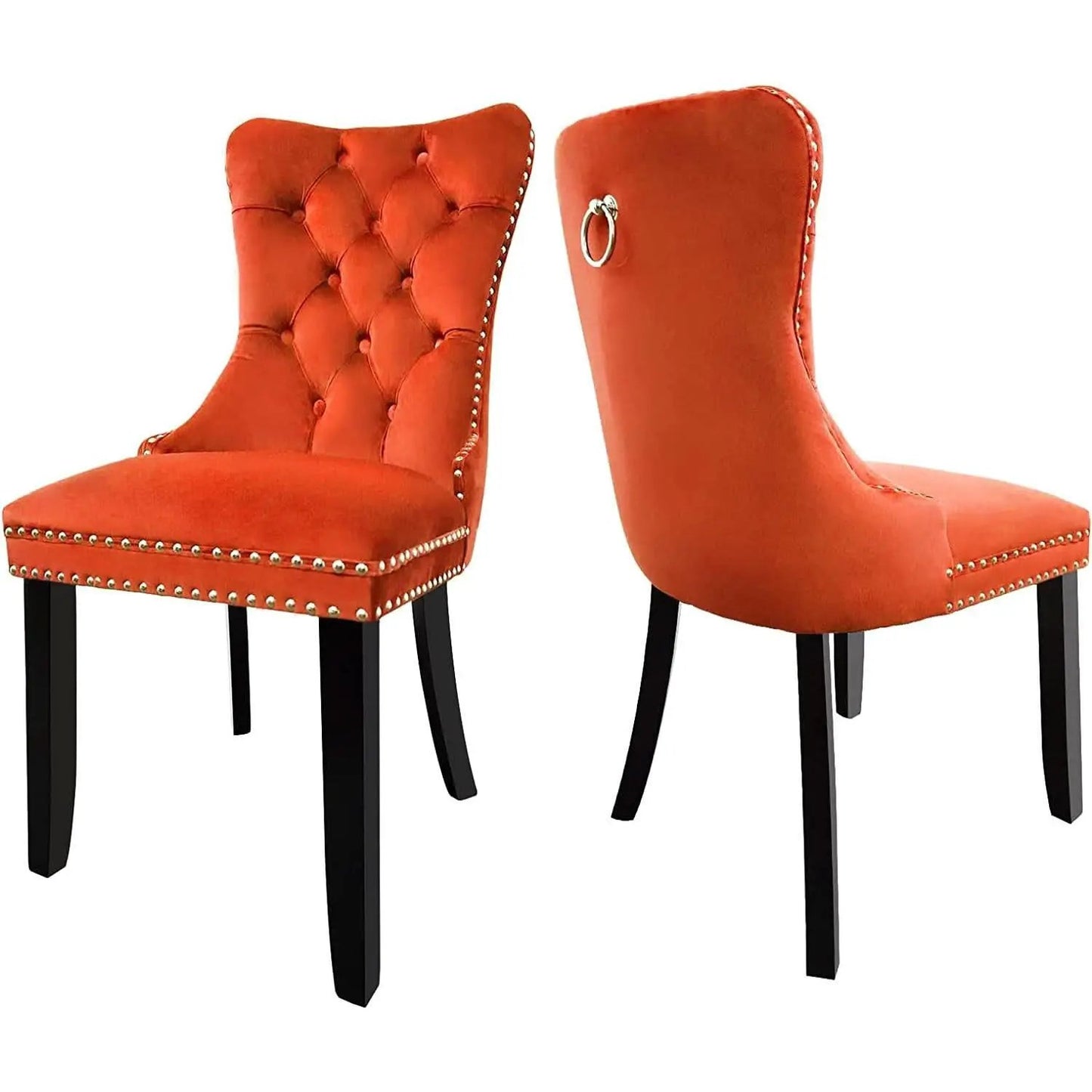 Solid Wood Dining Chairs With Nailhead Back Set Of 2 from PriceLows™