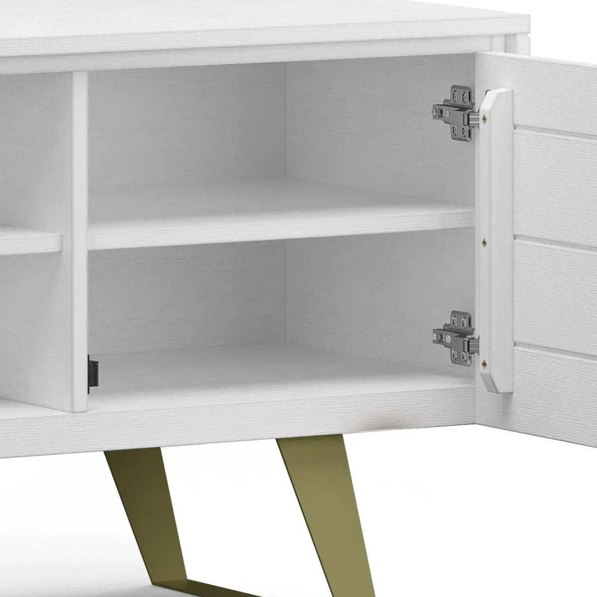 Lowry TV Media Stand | Handcrafted Solid Acacia Hardwood | Fits TVs Up To 70 Inch | Two Doors