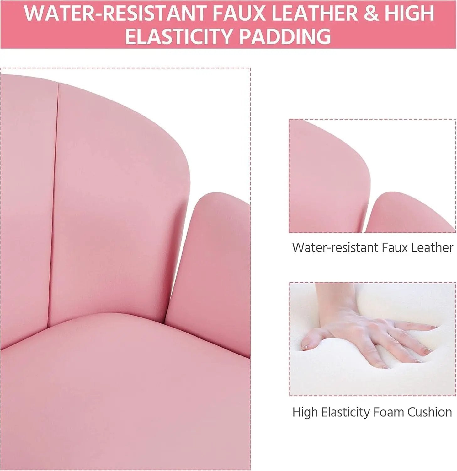 Pink Petal Desk Chair Swivel Upholstered Office Chair from PriceLows™