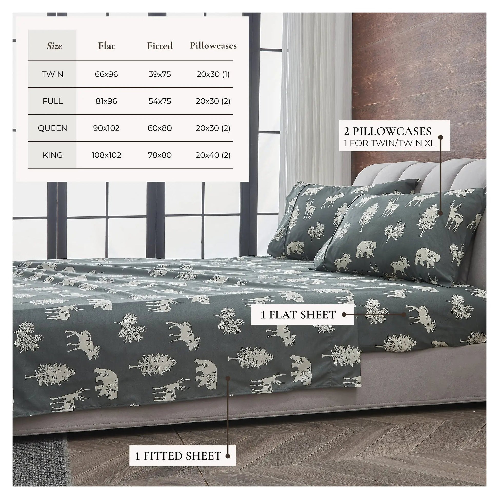 Lodge Printed Sheet Set - Mountain Ridge Collection from PriceLows™