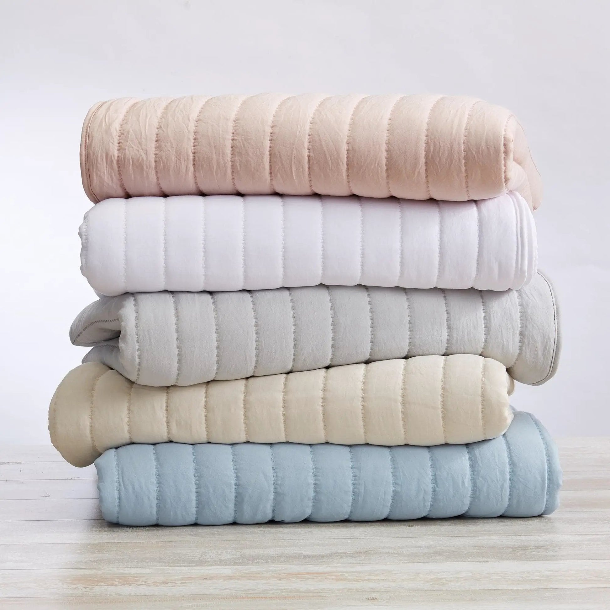 Solid Striped Quilt - Virginia Collection from PriceLows™