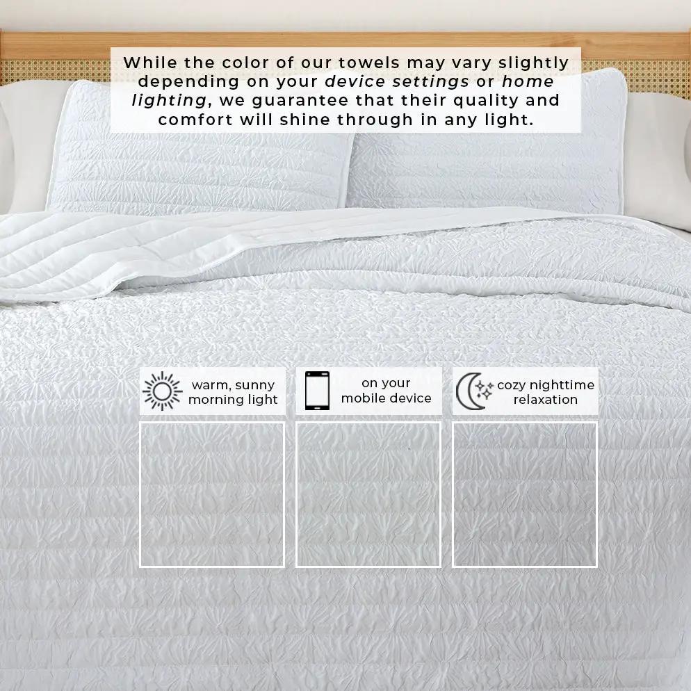 Floral Embossed Quilt Set - Floral Microsculpt Collection from PriceLows™
