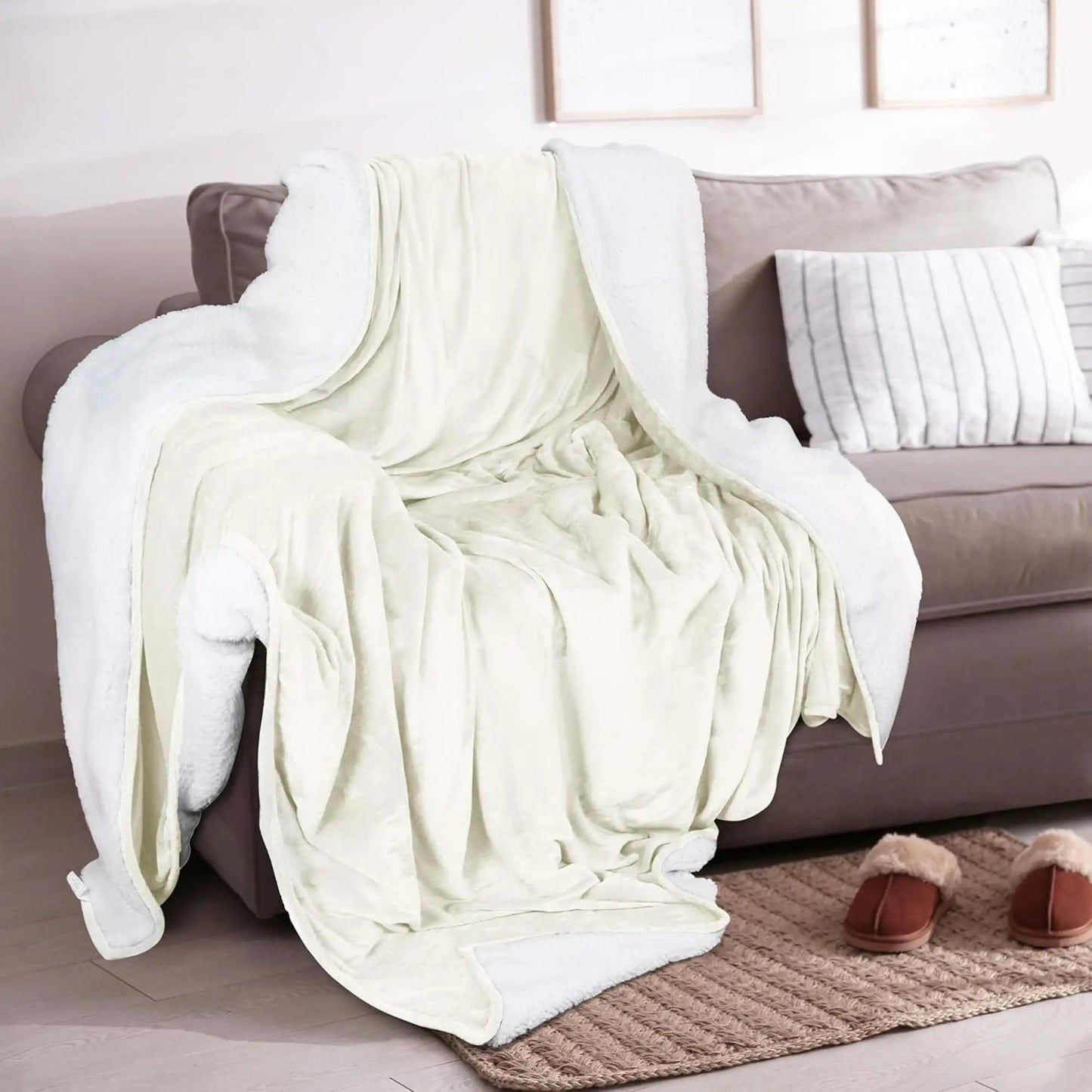 Velvet Plush Sherpa Bed Blanket - Sherpa Fleece Collection from PriceLows™