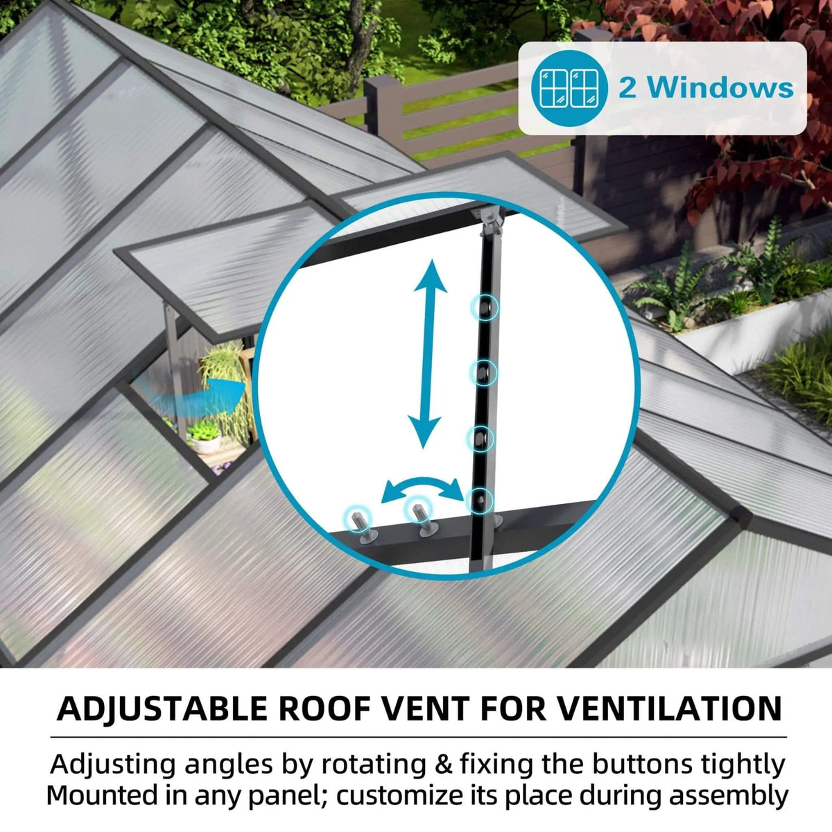 All Season Outdoor Backyard Polycarbonate Greenhouse With Raised Base & Aluminum | Aluminum | Outdoor Living Use | Outdoor Living