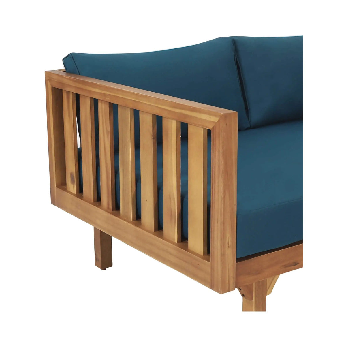 Acacia Wood Daybed Sofa | 3-Seater Outdoor Design | Water-Resistant Cushions | Open Slat Backrest