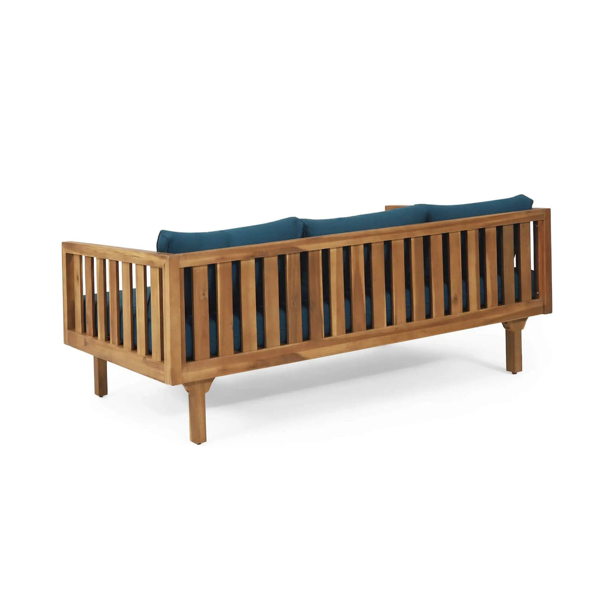 Acacia Wood Daybed Sofa | 3-Seater Outdoor Design | Water-Resistant Cushions | Open Slat Backrest