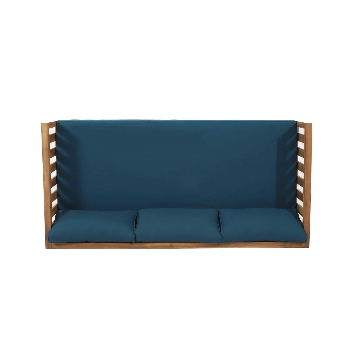 Acacia Wood Daybed Sofa | 3-Seater Outdoor Design | Water-Resistant Cushions | Open Slat Backrest