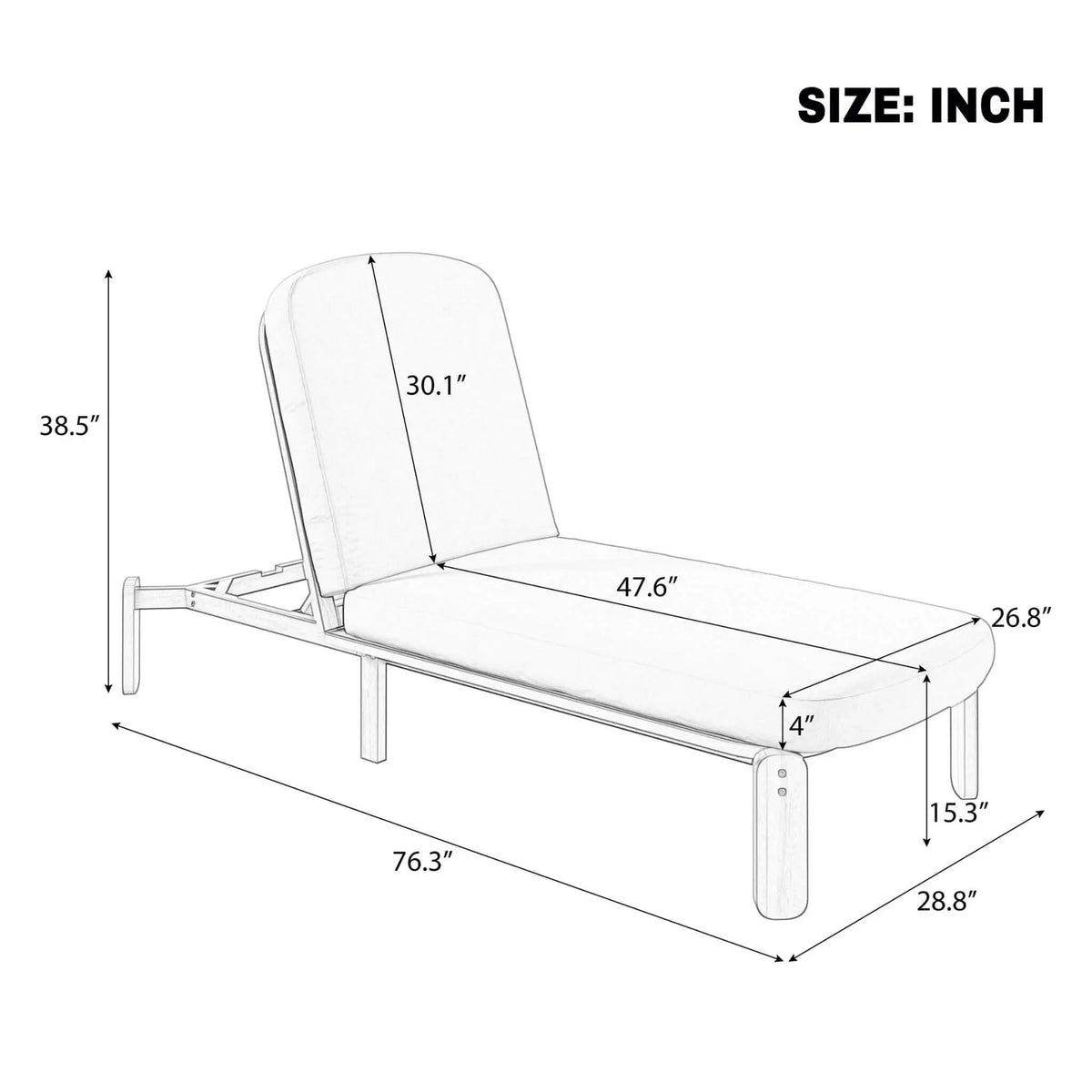 Adjustable Outdoor Chaise Lounge | Reclining Backrest | Weather-Resistant Materials | Minimalist Design