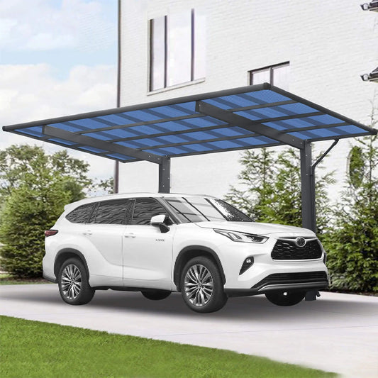 Extra Large Heavy Duty Outdoor Aluminum Single Side Carport With Galvanized Metal | Metal | Outdoor Living Use | Outdoor Living